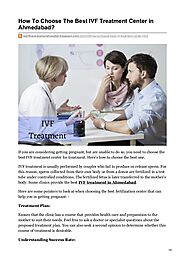 how to choose the best ivf treatment center in ahmedabad