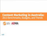 Content Marketing in Australia: 2013 Benchmarks, Budgets, and Trends