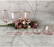 Shop Now Modern Hisbisus Champage & Wine Glasses|Angie Homes