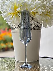 Buy! Stylish Luxury Glitter Blue Champagne Glass|Angie Homes