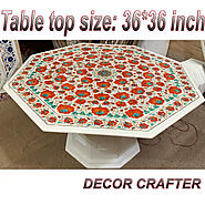 marble inlay table top| marble dining table}marble coffee table-India