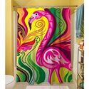 Thumbprintz Shower Curtain, Flamingo Blossom