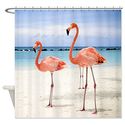 CafePress Flamingos Shower Curtain - Standard White