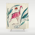 Flamingo Shower Curtain by Huemula