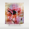 Flamingo Abstract Shower Curtain by Bunny Clarke