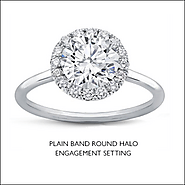 Plain Band Round Halo Engagement Setting