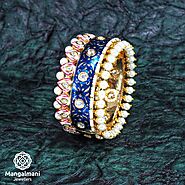 BRASS MADE BEAUTIFUL DESIGN HAND PAINTED KUNDAN MEENA BANGLE