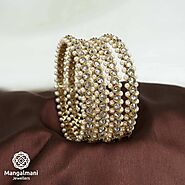 PRESENTABLE AD STONE WITH REVERSE AD LOOK POLKI BANGLES