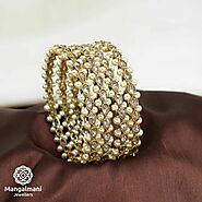 PLEASANT AD STONE WITH REVERSE AD LOOK POLKI BANGLES