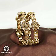 RADIANT AD STONE WITH REVERSE AD LOOK POLKI BANGLES