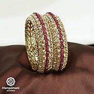 ELEGANT AD STONE WITH REVERSE AD LOOK POLKI BANGLES