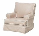 The Rockabye Glider Square Back Glider With Sherpa, Micro Beige/Ivory