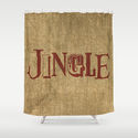 Jingle + Burlap Shower Curtain by Joel M Young
