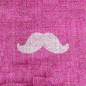 Hipster Funny Mustache On Girly Pink Jute Burlap Shower Curtain by Girly Road