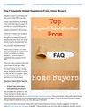 Top Home Buyer FAQ's | The Most Frequently Asked Questions From Potential Home Buyers