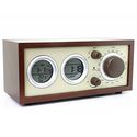 JCC Multifunction Wooden Retro Classic Battery operated AM/FM Table Desk Radio with Time Display, Alarm, Timer, Auto ...