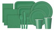Solid Colour Partyware : Emerald Green Partyware - at PartyWorld Costume Shop