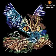 Embroidery Digitized Design | Colorful Cat | Cre8iveSkill
