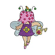 Free Little Fairy With Flowers Embroidery Design