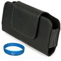 Premium Fuax Leather Holster Case Pouch (LEA337) for OnePlus One Smartphones + SumacLife TM Wisdom Courage Wristband