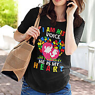Autism I'm His Voice He's In My Heart Shirt