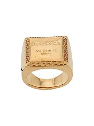 Versace Greca Logo Signet Ring - Farfetch