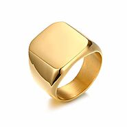 Gold Stainless Steel Mens Pinky Ring - 18mm Wide Size (7-12)