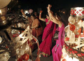 Michelle joining an Indian Wedding Party and doing the 'Bhangra'