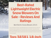 Best-Rated Lightweight Electric Snow Blowers On Sale - Reviews And Ratings