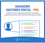 WordPress SugarCRM Customer Portal Pro, designed to manage customers' complaints
