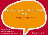 Resource: Developing Your Social Media Voice and Online Leadership