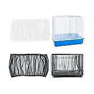2 Pieces Large Gauze Bird Cage Cover Adjustable Seed Feather Catcher Skirt Guard Soft Birdcage Nylon Mesh Net Cover f...