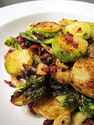 Crispy brussels sprouts w bacon & garlic