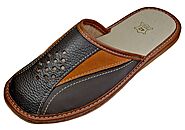 Men's Leather House Slippers | Handmade in Poland | Reindeer Leather