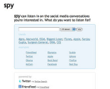 spy: visualize the conversations on Twitter, Friendfeed, Flickr, Blogs and more.