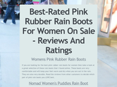 Best-Rated Pink Rubber Rain Boots For Women On Sale - Reviews And Ratings