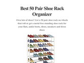 Best 50 Pair Shoe Rack Organizer