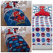 Marvel Spiderman 4 Piece Twin Bed in a Bag Bedding Set - Reversible Comforter, Sheet Set and Pillow Case