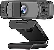 Webcam HD 1080p-Streaming Webcam with Privacy Cover for Desktop Computer PC,100° Wide-Angle View with Stereo Micropho...