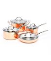 ExcelSteel 546 Professional 8-Piece Triply Cookware Set with Stainless Steel Cast Handles and Knobs, Copper