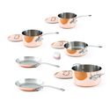 Mauviel M'Heritage Copper 150s 6100.04 10-Piece Set with Cast Stainless Steel Handle