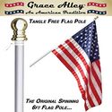 Flag Pole: Best Tangle Free Spinning Flagpole on Amazon! Residential or Commercial 6ft Flag Pole. Free Shipping for P...