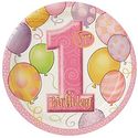 First Birthday Pink Plates
