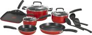 T-fal C112SC Signature Nonstick Expert Thermo-Spot Heat Indicator Cookware Set, 12-Piece, Red