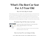 What's The Best Car Seat For A 5 Year Old