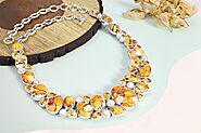 Gemstone Jasper Mookaite Necklace With New Trendy Design For Woman