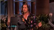 Ryan Gossling in a hooded onesie pajama