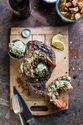 Steak and Lobster with Spicy Roasted Garlic Chimichurri Butter