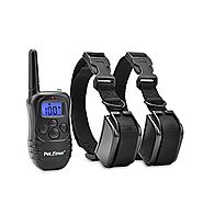 Petrainer 330 Yards Remote 4 in 1 LCD Rechargeable and Waterproof Pet Dog Training Collar with 100lvs Shock and Vibra...
