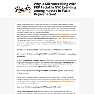 Why is Microneedling With PRP Facial In NYC trending among masses in Facial Rejuvenation!